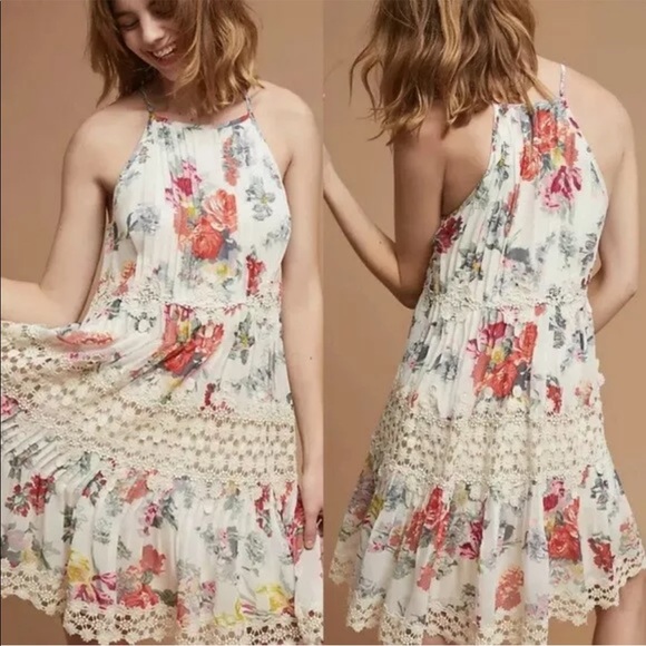 Anthropologie Dresses & Skirts - Anthropologie Floral Ranna Gill Lace Crochet Dress LP